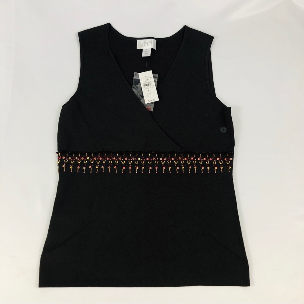 New Loft Sleeveless Top Sequence Details Size S